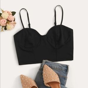 Solid gathered chest cami top